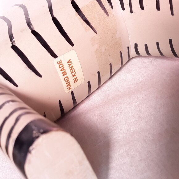 Handmade Zebra Figurine Wooden Hand Carved Decorative Safari Animal 7" Striped M - Picture 5 of 8